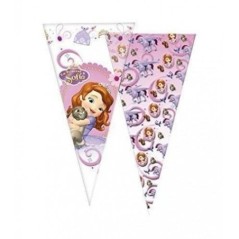Bolsa cono de cumpleanos Princesa Sofia 20x40 cm 1 ud 8423138526587 014000730VE
