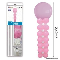 Columna de globos rosas y blancos R5 240 cm 8429412037701 7063 41