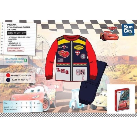 Pijama cars de invierno para niño varias tallas y colores