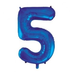 Globo numero 5 Azul de foil para helio o aire 5712735007203 8834