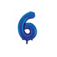 Globo numero 6 azul 86 cm foil helio o aire 5712735007210 8835