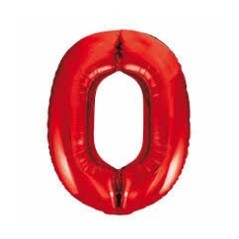 Globo numero 0 Rojo de foil para helio o aire 5712735010784 9054