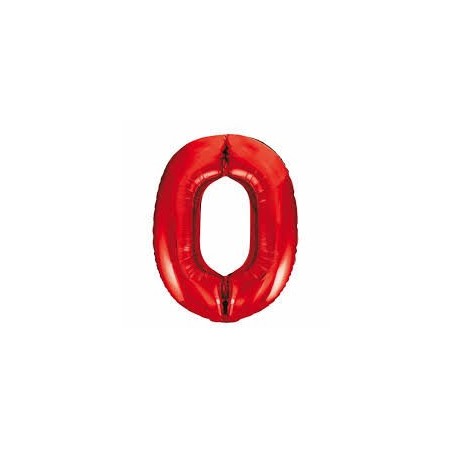 Globo numero 0 Rojo de foil para helio o aire 5712735010784 9054