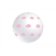 Globos blancos lunares rosas 30 cm 12 uds 8436540884428 112P2065B8
