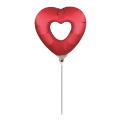 Globo corazon rojo 23 cm con palo 26635387705 3877002