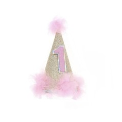 Gorro primer cumpleanos 1 rosa oro 8433584710270 71027