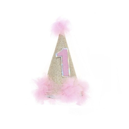 Gorro primer cumpleanos 1 rosa oro 8433584710270 71027