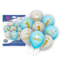 Globos primer cumpleanos nino 8 uds 8435127118017 11801