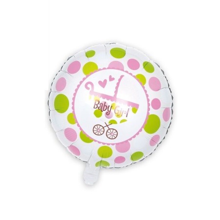 Globo carrito bebe rosa 45 cm 8435127134390 13439