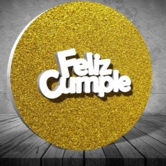 Letrero feliz cumple circulo oro 50 cm 8435789332080 33438DT