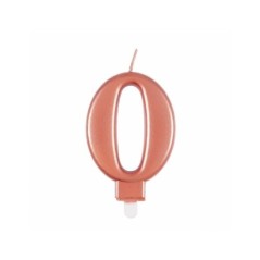 Vela cumpleaños rosa dorado metalizado