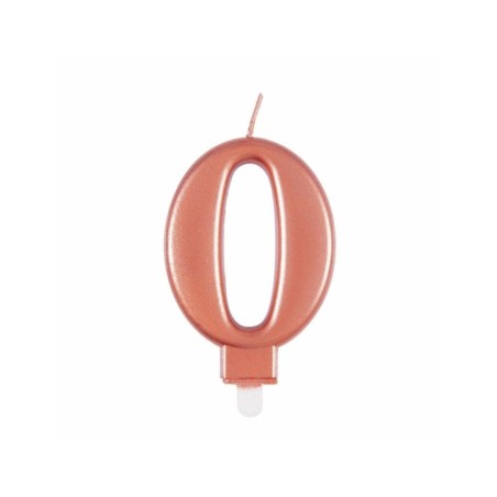 Vela cumpleaños rosa dorado metalizado