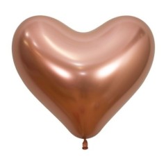 Globo corazon rosa dorado reflex 12 uds 35 cm 7703340179636 R14 C968 12