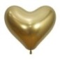 Globo corazon oro reflex 12 uds 35 cm