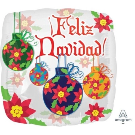 Globo feliz navidad bolas 45 cm 26635314350 3143501
