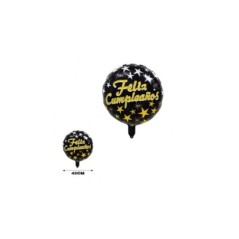 Globo feliz cumpleanos negro 45 cm helio o aire 8800858723494 872349AI