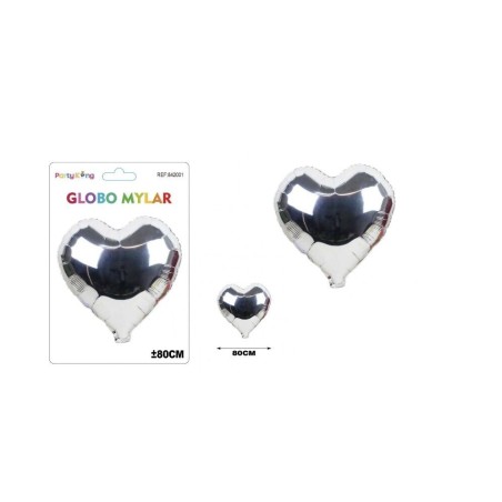 Globo corazon plata 80 cm 8800858420010 842001AI