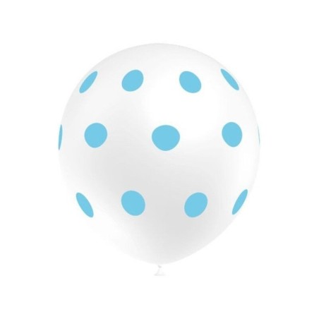Globos blancos lunares azules 8 uds 11 30 cm 8436440882661 105P2040B 8
