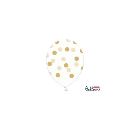 Globos transparentes con lunares oro 6 uds 30 cm 5902230798908 SB14C 223 099G 6