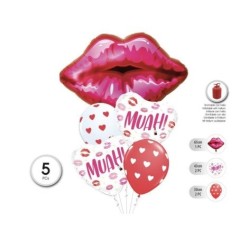 Globos labios y corazones 5 uds 8433584556380 55638