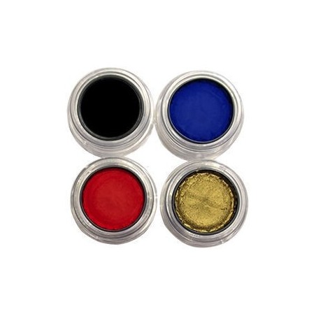 Paleta de acuacolor grimas negro azul rojo y oro 8717277482287 WERLETTEHE