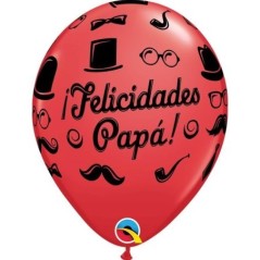 Globo felicidades papa rojo o azul latex 30 cm 71444442381 44238