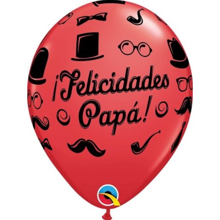 Globo felicidades papa rojo o azul latex 30 cm 71444442381 44238