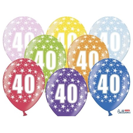 Globos 40 cumpleanos colores 6 uds de 30 cm 5901157493545 SB14M 040 000 6