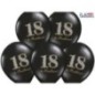 Globos 18 cumpleaños negros diamantes 6 uds de 30 cm