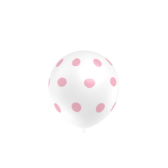 Globos blancos lunares rosas 8 uds 11 30 cm 8436440882678 112P2040 8