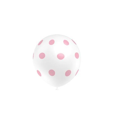 Globos blancos lunares rosas 8 uds 11 30 cm 8436440882678 112P2040 8