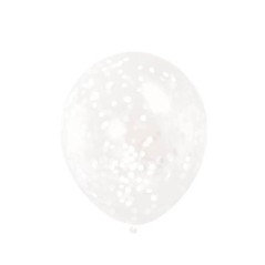 Globos transparentes con confeti blanco 6 uds 12 30 cm 11179581146 58114