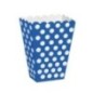 Cajita azul oscuro lunares blancos 6 unidades 14 cm alto