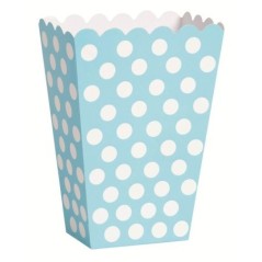 Cajita azul claro lunares blancos 8 unidades 14 cm alto 11179592999 59299