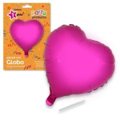 Globo corazon fucsia de 49 x46 cm helio o aire 8424345684220 68422