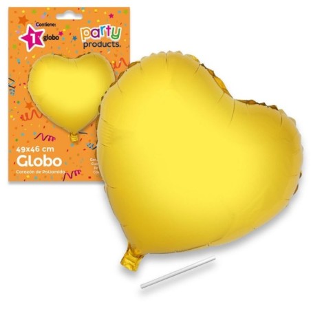 Globo corazon oro de 49 x46 cm helio o aire 8424345684268 68426