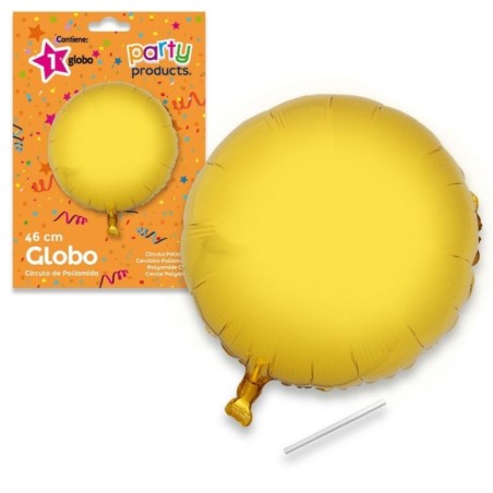 Globo redondo oro de 46 cm helio o aire 8424345684336 68433