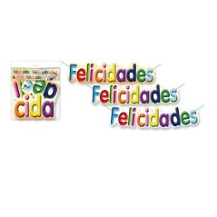 Guirnalda felicidades en colores de 2 mt con globos 8429412007186 5590