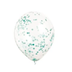 Globos transparentes con confeti azul caribe 6 uds 11179581085 58108