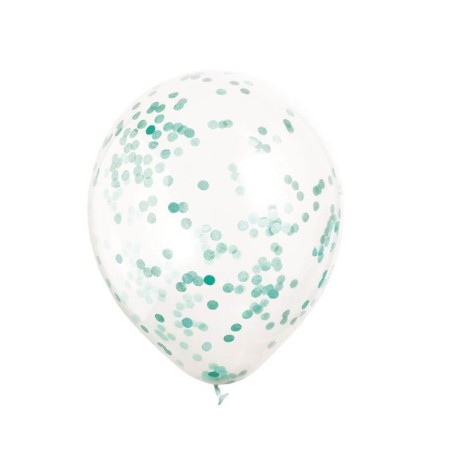 Globos transparentes con confeti azul caribe 6 uds 11179581085 58108