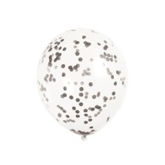 Globos transparentes con confeti negro 6 uds 11179581092 58109