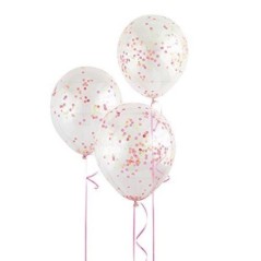 Globos transparentes con confeti colores neon 6 unidades 11179544806 54480