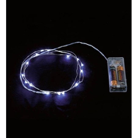 Guirnalda de luz led blanca fria 1 metro 10 leds globos a pilas 8412672220501 22050