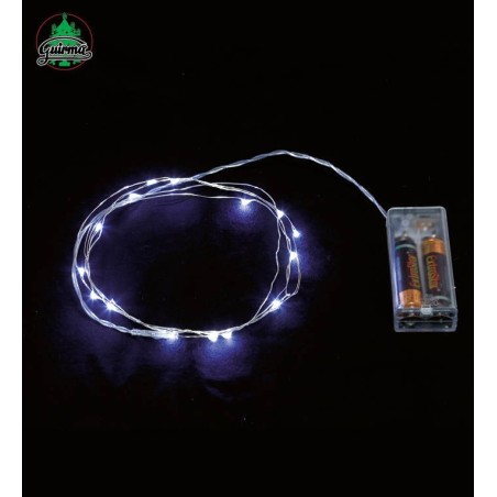 Guirnalda de luz led blanca 2 metros 20 leds globos a pilas 8412672220549 22054