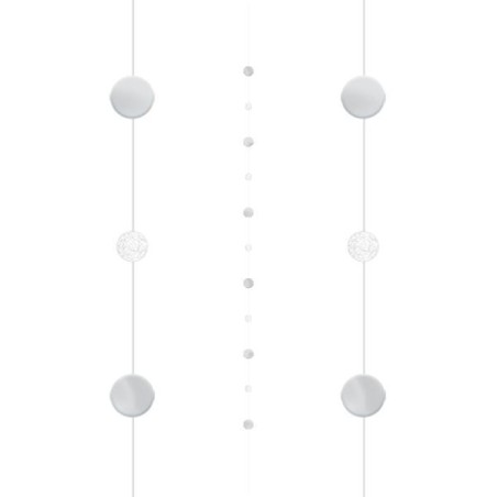 Tira blanca y plata decorativa para globos 182 cm 13051791902 110433
