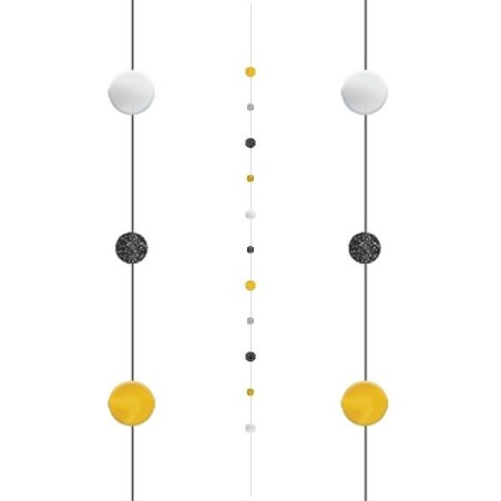 Tira negra oro y plata decorativa para globos 182 cm 13051791964 110439