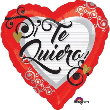Globo corazon te quiero 45 cm helio o aire 26635342315 3423101