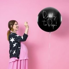 Globo negro lleno de confeti Rosa sexo bebe nina 1 metro 5902230790858 BG36 1 D