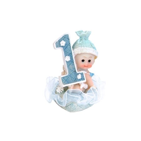 Figura nino primer cumpleanos azul 7 cm 5901157439208 DF10C