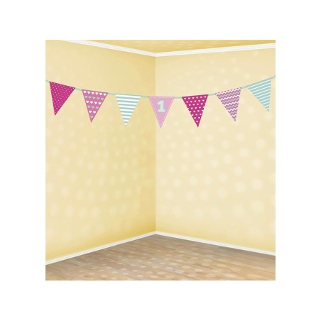 Guirnalda tonos rosas primer cumpleanos 18 x 135 cm 5901157482266 FLG2 R